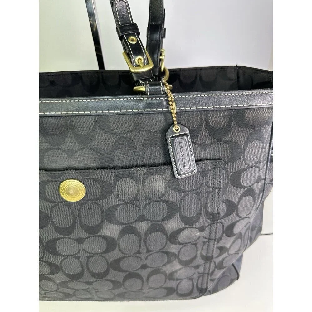 Coach Oversized Shoulder Bag Diaper Bag Brown Model 10841 Black